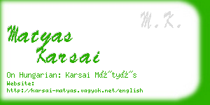 matyas karsai business card